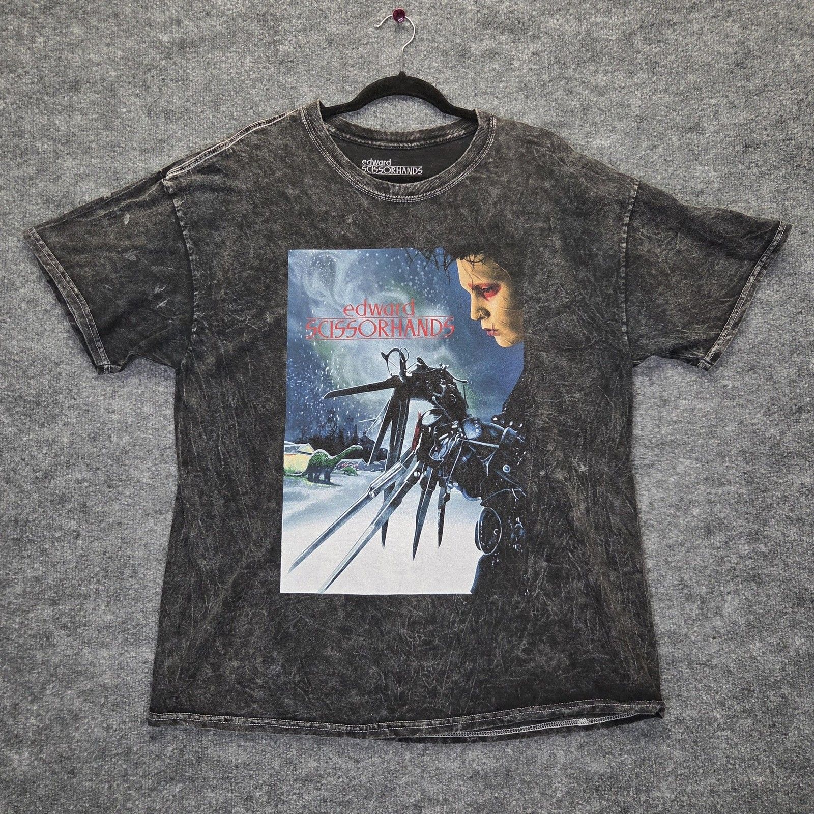 Mad Engine Edward Scissorhands Shirt Mens Xl Gray Movie Graphic Tee Shirt Cotton